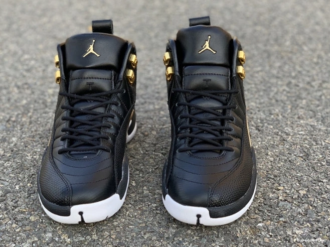 AO6068-007 Black Gold-White Retro Metallic Jordan 12 Air 'Reptile' 0821